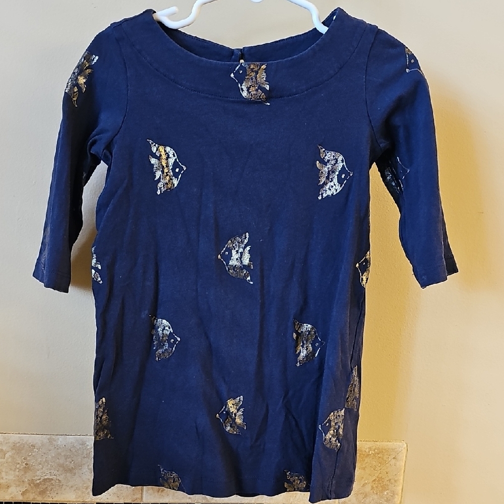 Lilly Pulitzer Navy Blue Kids Dress with Gold Accents